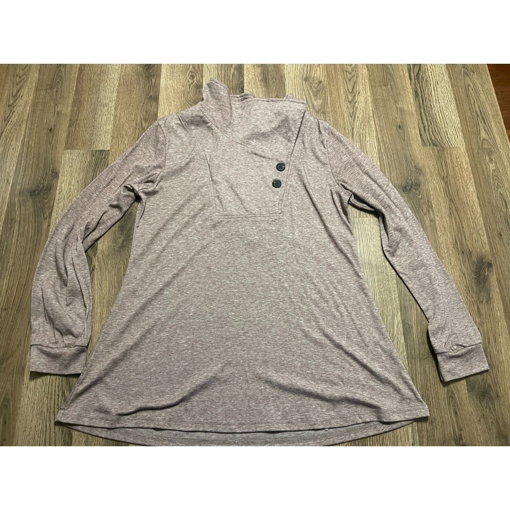 Bluetime Shirt, Women's Size Medium, Brown, Long Sleeve, Front Side Buttons